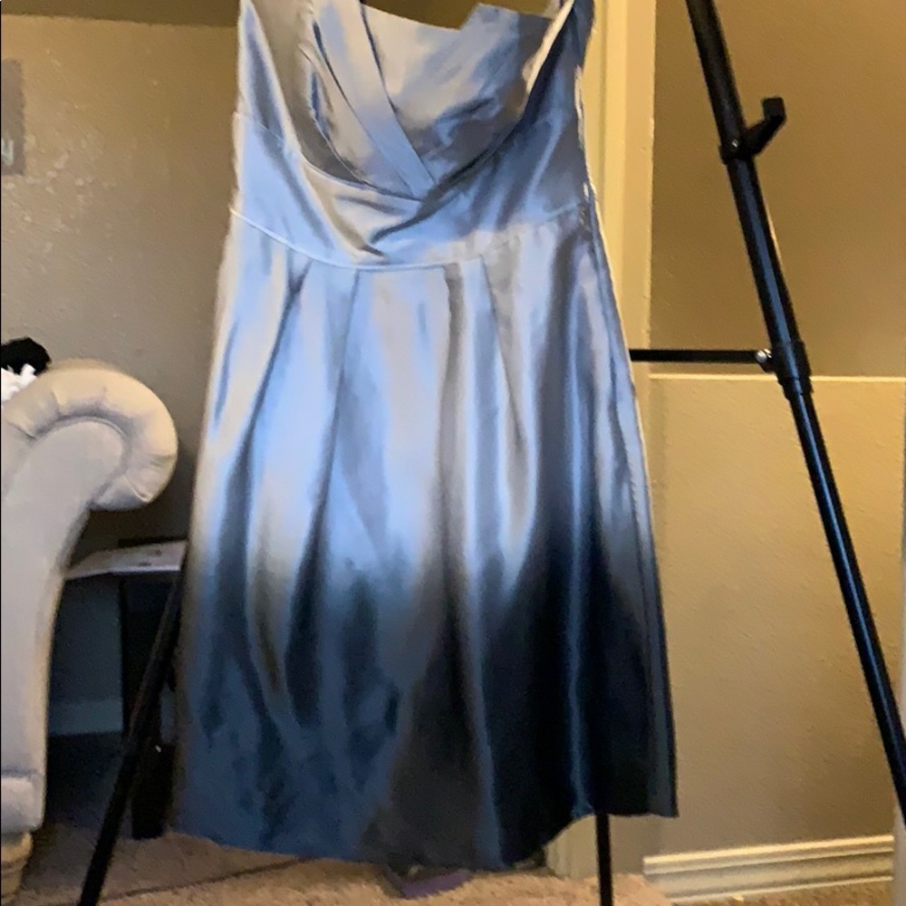 Strapless silk ombré dress